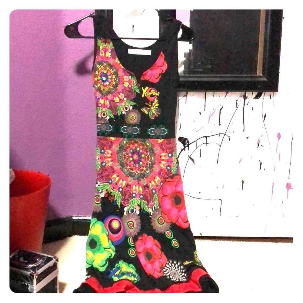 Sequence floral dress